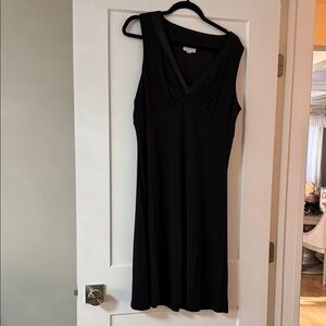 LOFT Black Sleeveless Midi Dress
